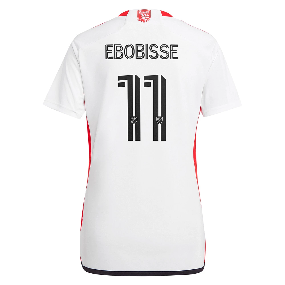 Women's adidas Jeremy Ebobisse White San Jose Earthquakes 2024 The 50 Kit Replica Player Jersey