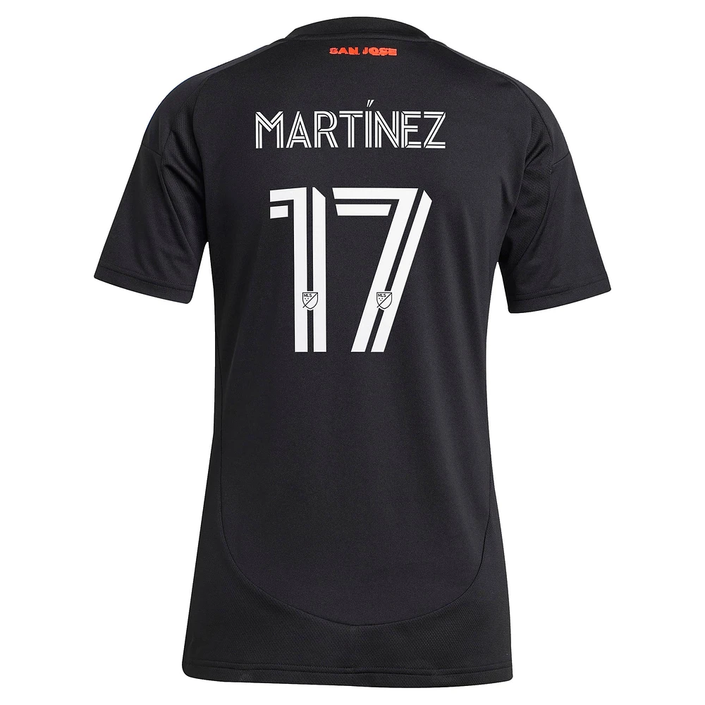 Women's adidas Josef Martinez Black San Jose Earthquakes 2025 Headliner Replica Player Jersey