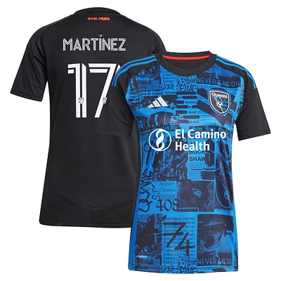 Women's adidas Josef Martinez Black San Jose Earthquakes 2025 Headliner Replica Player Jersey