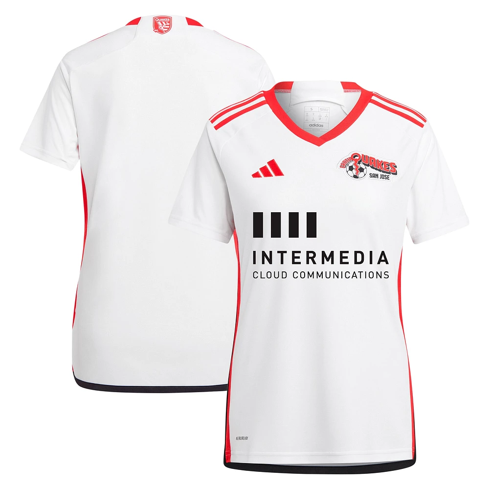 Women's adidas  White San Jose Earthquakes 2024 The 50 Kit Replica Jersey