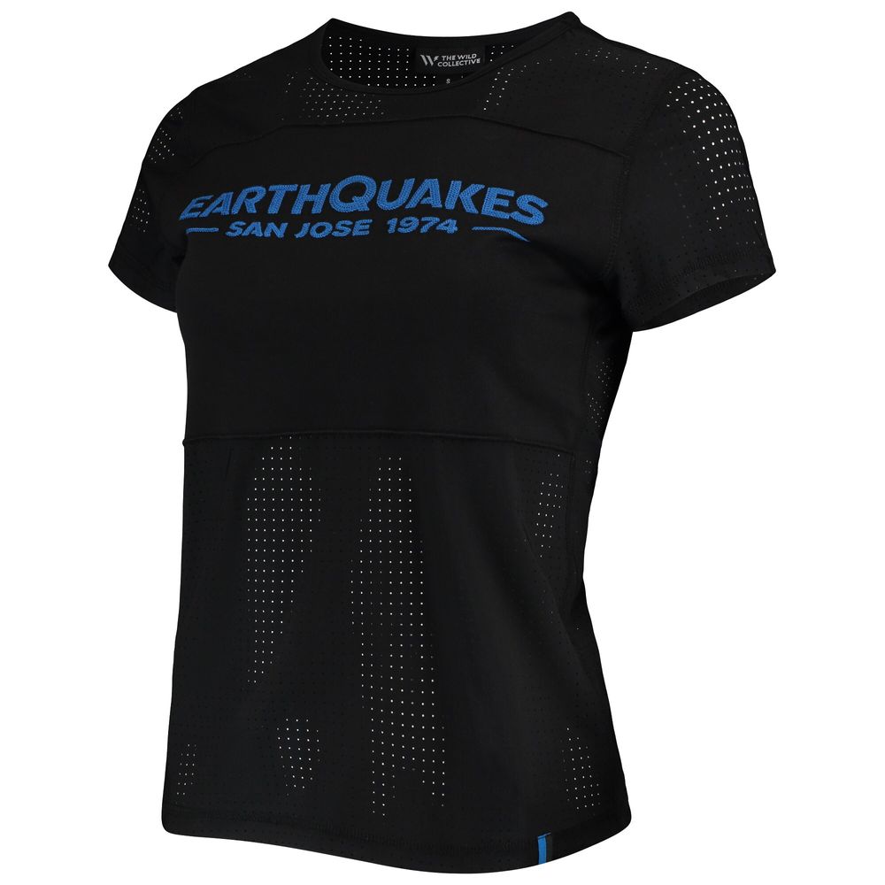 Women's The Wild Collective Black San Jose Earthquakes Mesh T-Shirt