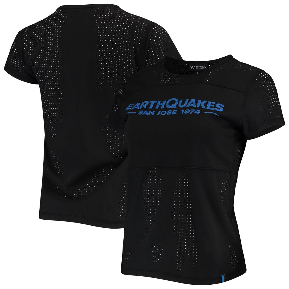 Women's The Wild Collective Black San Jose Earthquakes Mesh T-Shirt