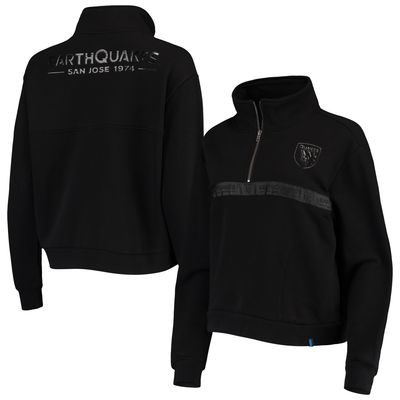 Women's The Wild Collective Black San Jose Earthquakes Quarter-Zip Jacket