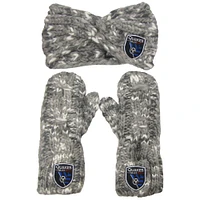 Ensemble de bandeau et mitaines gris chiné San Jose Earthquakes ZooZatz pour femme