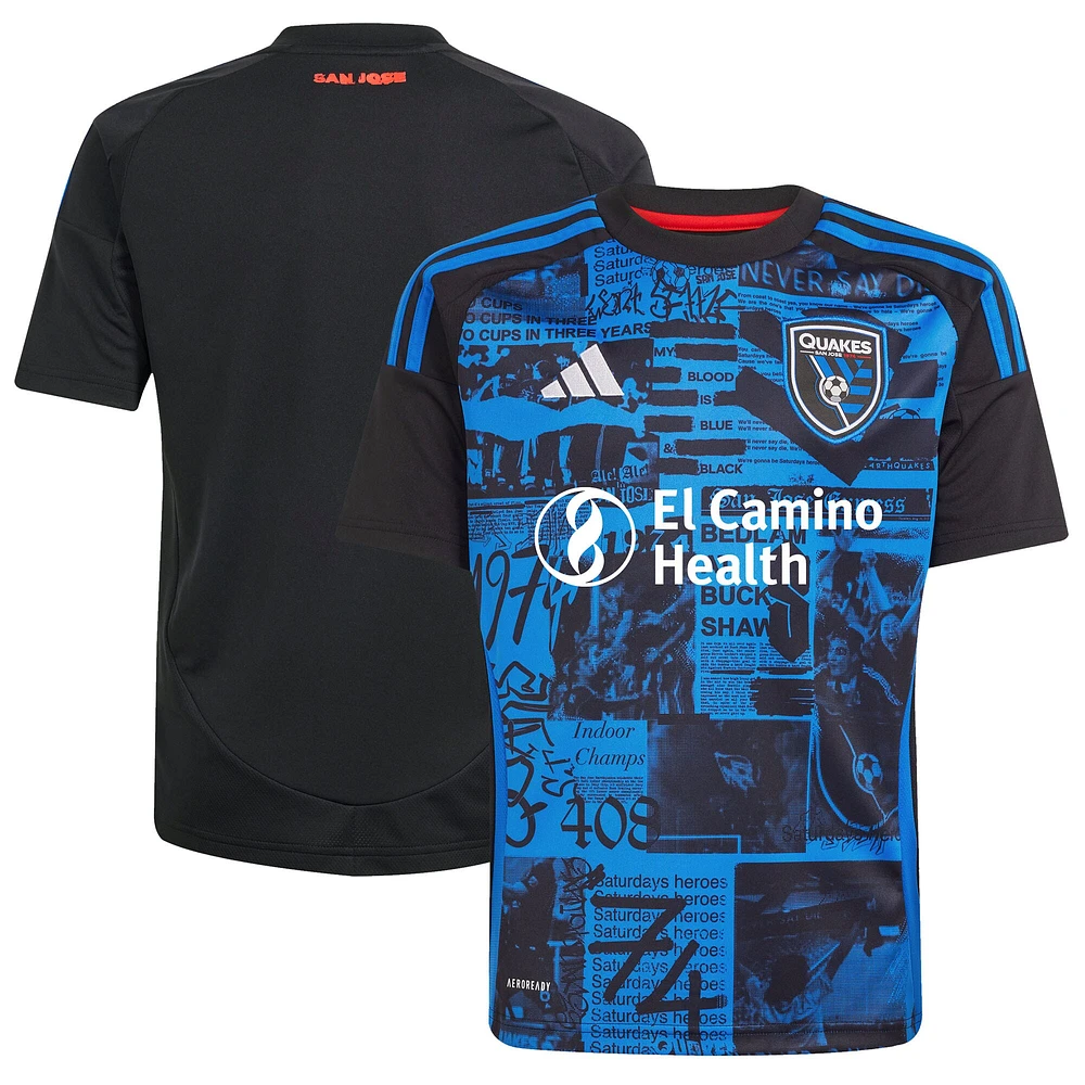 Youth adidas  Black San Jose Earthquakes 2025 Headliner Replica Jersey
