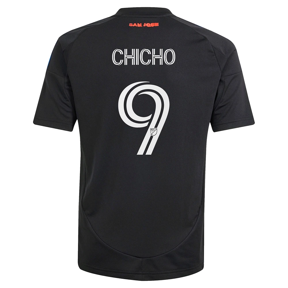 Youth adidas Cristian Arango Black San Jose Earthquakes 2025 Headliner Replica Player Jersey