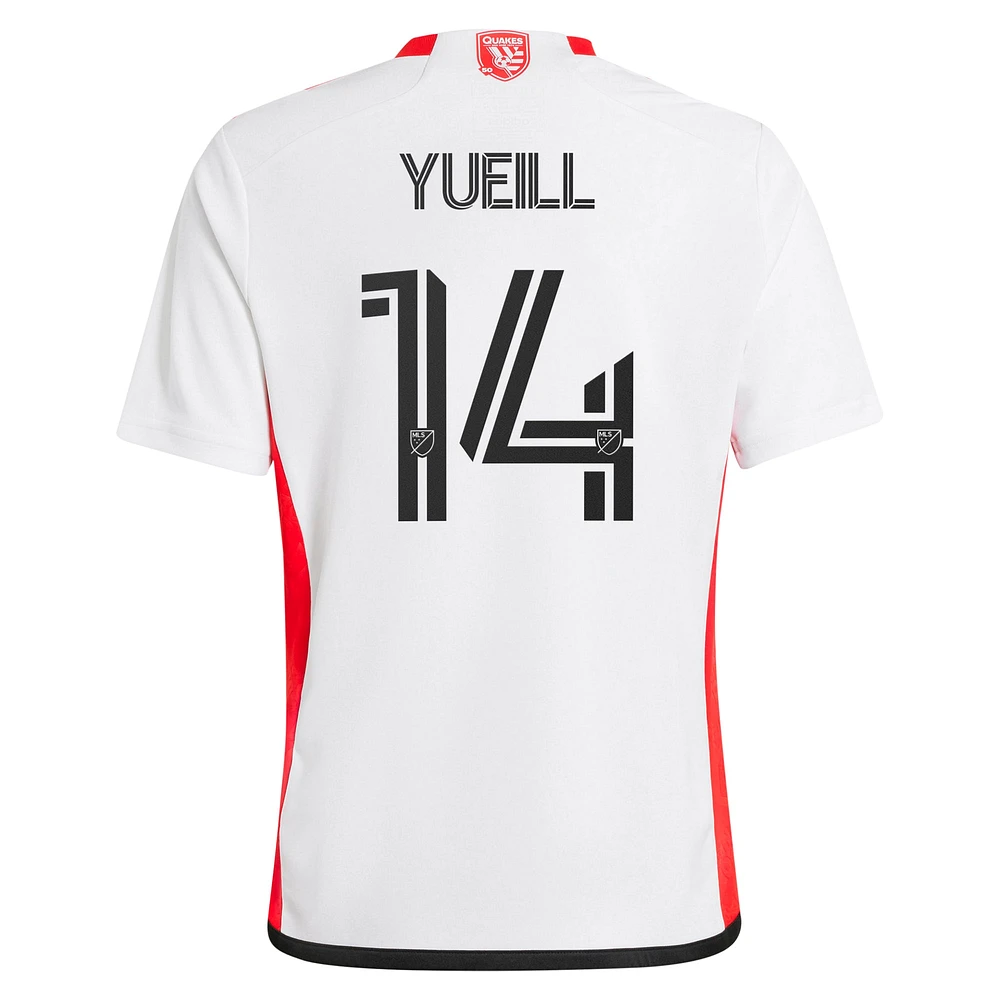 Youth adidas Jackson Yueill White San Jose Earthquakes 2024 The 50 Kit Replica Player Jersey