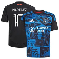 Maillot de joueur réplique tête d'affiche des San Jose Earthquakes 2025 noir pour jeunes adidas Josef Martinez