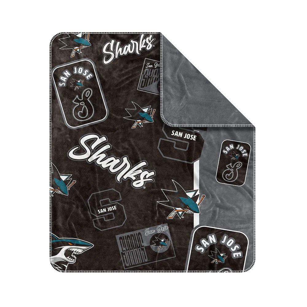  San Jose Sharks 50" x 60" Dream Weave Throw Blanket