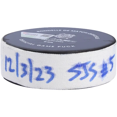 Alexander Barabanov, rondelle de but utilisée par les Sharks de San Jose le 3 décembre 2023 contre les Rangers de New York