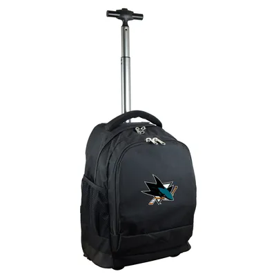 San Jose Sharks 19'' Premium Wheeled Backpack - Black