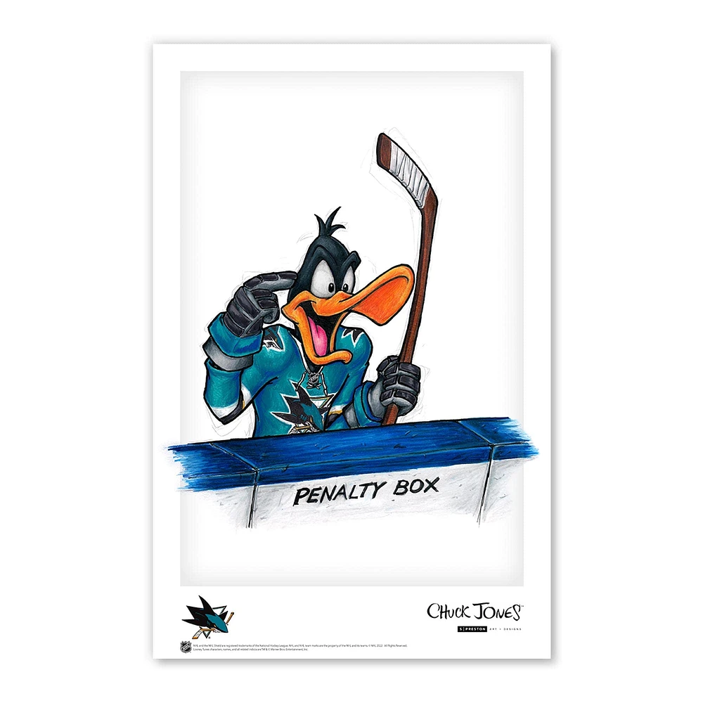 Daffy Duck San Jose Sharks 11"x 17" Looney Tunes affiche imprimée