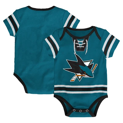 Body en jersey de hockey des Sharks San Jose pour bébé, bleu sarcelle