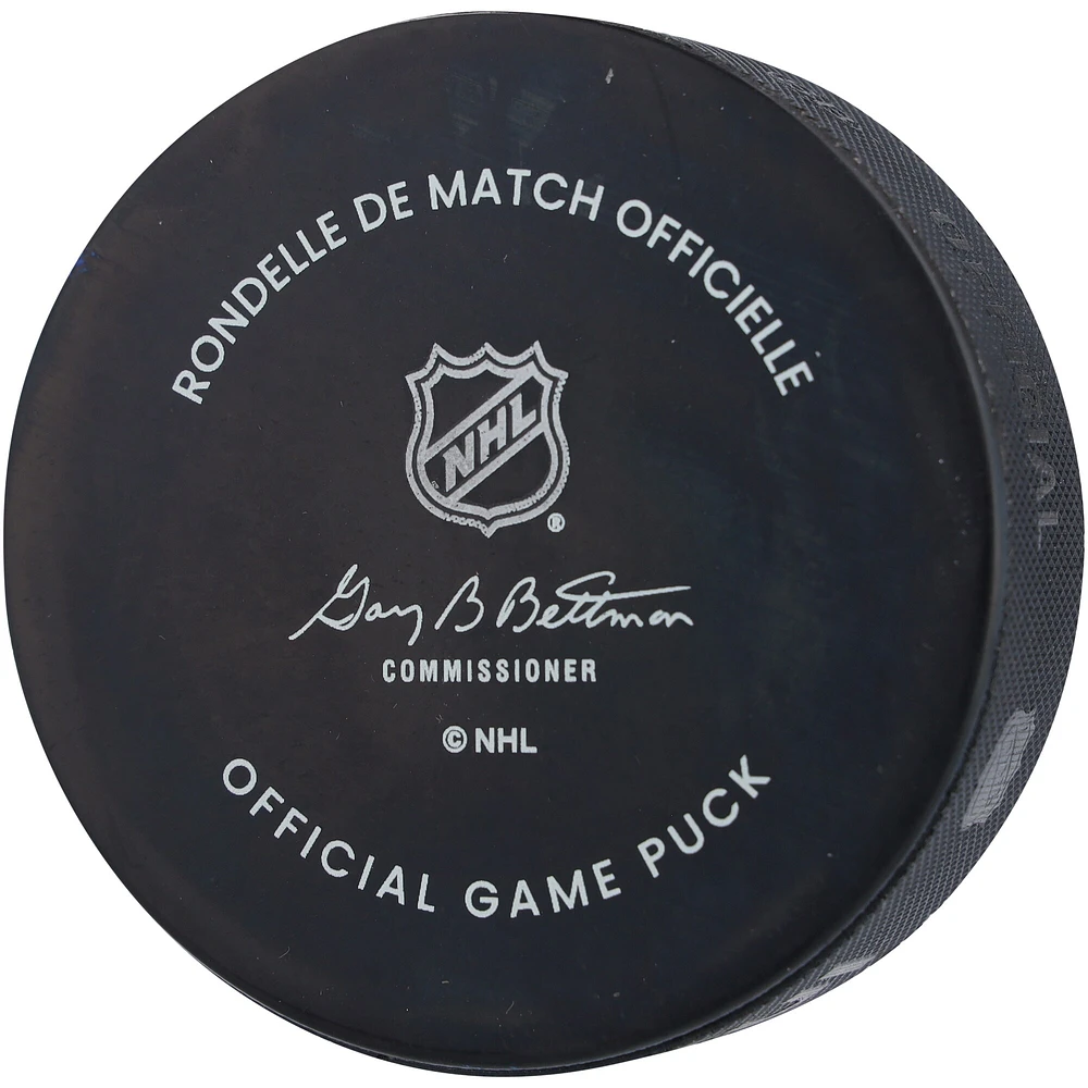 Rondelle de match officielle dédicacée du repêchage 2024 de la LNH des Sharks de San Jose Macklin Celebrini