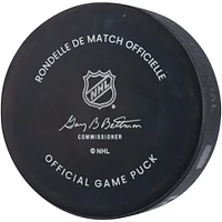 Rondelle de match officielle dédicacée du repêchage 2024 de la LNH des Sharks de San Jose Macklin Celebrini