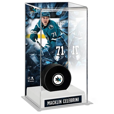 Étui de luxe pour rondelles de hockey Macklin Celebrini San Jose Sharks