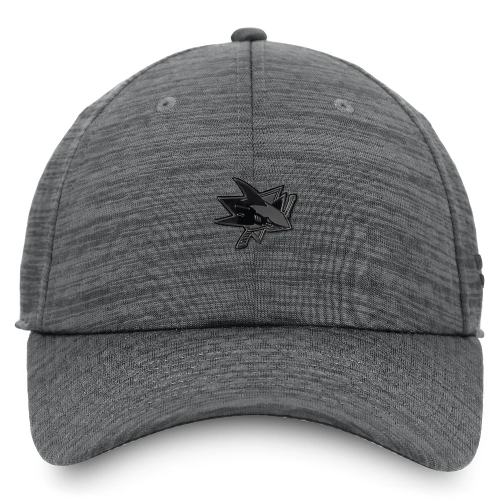 Casquette ajustable Fanatics Heather Charcoal San Jose Sharks Authentic Pro Road pour homme