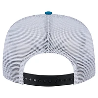Casquette de golf ajustable V-Dye Throwback des Sharks de San Jose New Era pour homme, noire/bleu sarcelle