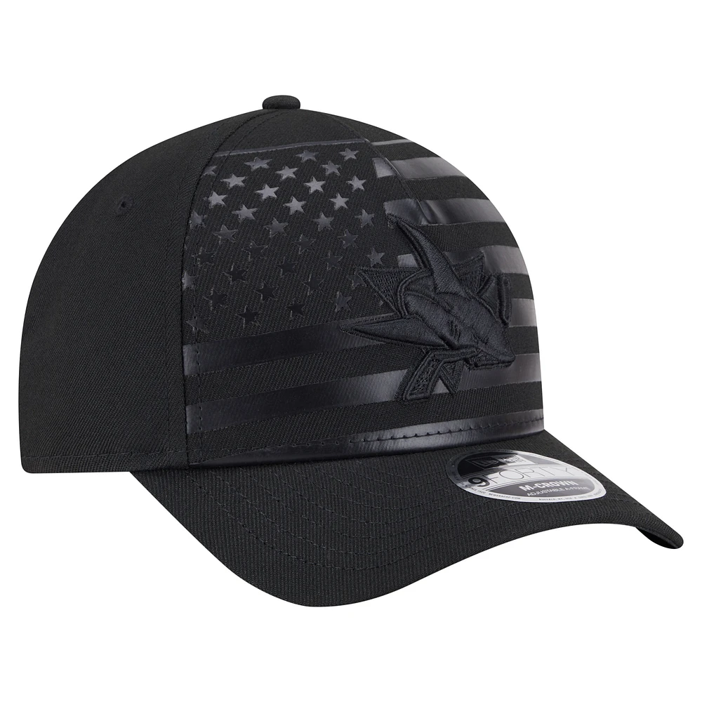Casquette ajustable en forme de A 9FORTY Game Day Stealth Flag des Sharks de San Jose de New Era pour homme