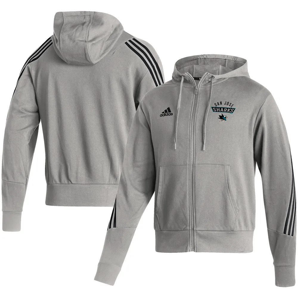 Sweat à capuche entièrement zippé adidas pour hommes, gris chiné, San Jose Sharks Fashion