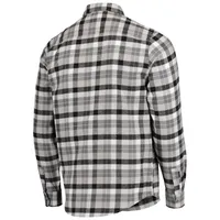 Chemise boutonnée à manches longues et carreaux pour homme, motif San Jose Sharks, noir/gris, Antigua