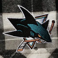 Chemise boutonnée à manches longues et carreaux pour homme, motif San Jose Sharks, noir/gris, Antigua