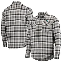 Chemise boutonnée à manches longues et carreaux pour homme, motif San Jose Sharks, noir/gris, Antigua