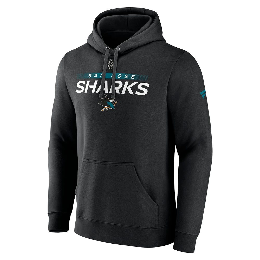 Men's Black San Jose Sharks Authentic Pro Core Collection Prime Team Pullover Hoodie