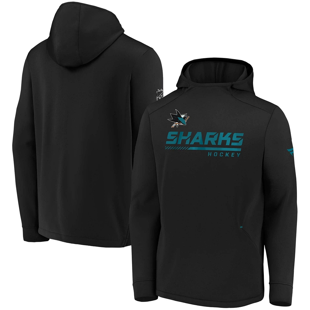 Men's Black San Jose Sharks Authentic Pro Locker Room Pullover Hoodie