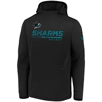 Men's Black San Jose Sharks Authentic Pro Locker Room Pullover Hoodie