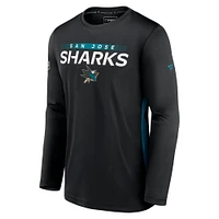 Men's Black San Jose Sharks Authentic Pro Rink Performance Long Sleeve T-Shirt