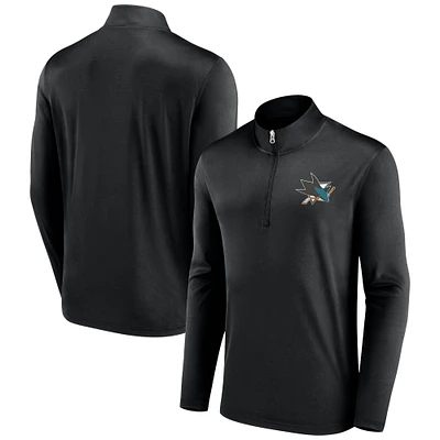 Haut noir à quart de zip Fanatics pour hommes des Sharks San Jose Underdog Mindset