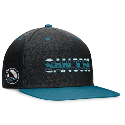 Men's Fanatics Black/Teal San Jose Sharks Alternate Logo Adjustable Snapback Hat