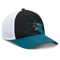 Men's Fanatics Black/Teal San Jose Sharks Authentic Pro A-Frame Rink Adjustable Hat