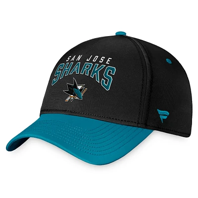 Casquette flexible bicolore fondamentale San Jose Sharks Fanatics pour hommes, noir/bleu sarcelle