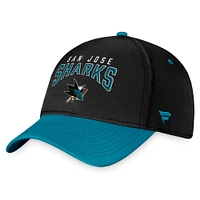 Men's Fanatics Black/Teal San Jose Sharks Fundamental 2-Tone Flex Hat