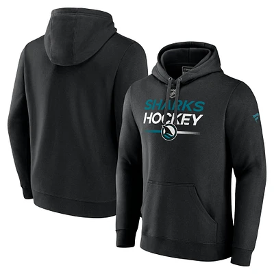 Sweat à capuche noir San Jose Sharks Authentic Pro Alternate Wordmark Fanatics pour hommes