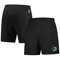 Short Fanatics noir authentique Pro Performance des Sharks de San Jose pour homme
