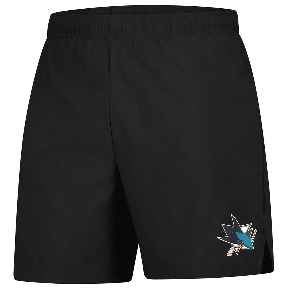Short Fanatics noir authentique Pro Performance des Sharks de San Jose pour homme