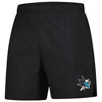 Short Fanatics noir authentique Pro Performance des Sharks de San Jose pour homme