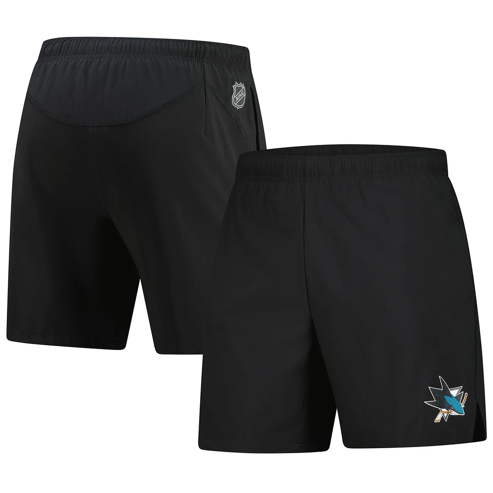 Short Fanatics noir authentique Pro Performance des Sharks de San Jose pour homme