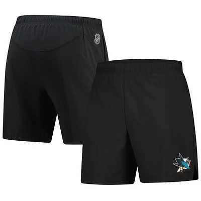 Short Fanatics noir authentique Pro Performance des Sharks de San Jose pour homme