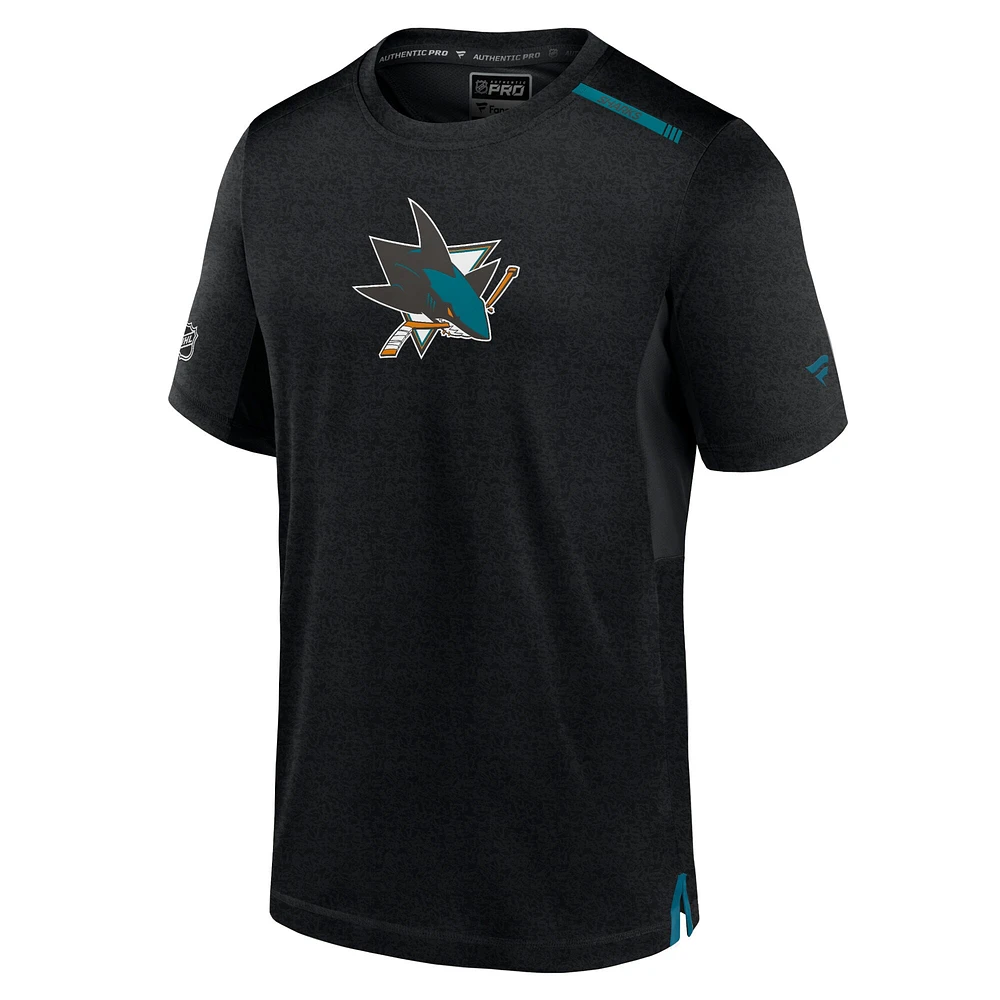 Men's Fanatics  Black San Jose Sharks Authentic Pro Performance T-Shirt