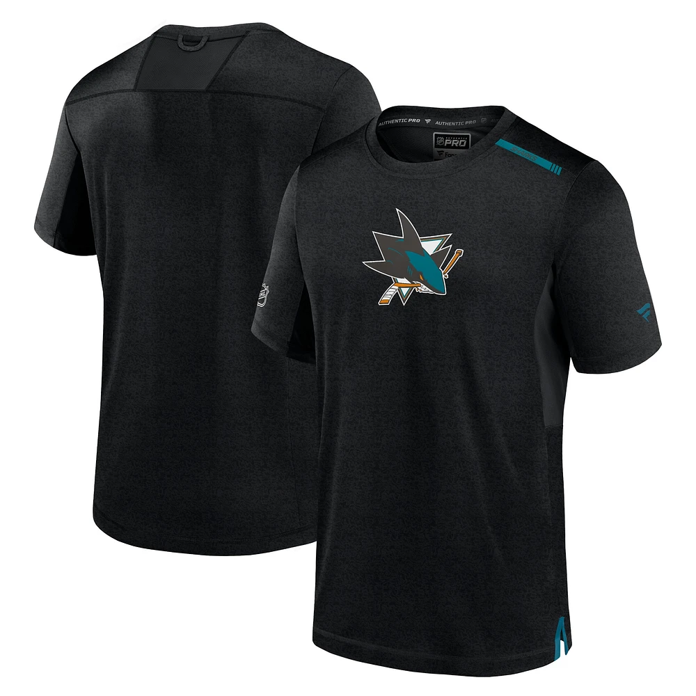 Men's Fanatics Black San Jose Sharks Authentic Pro Performance T-Shirt