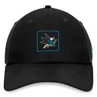 Chapeau réglable noir San Jose Sharks Authentic Pro Rink Fanatics pour hommes