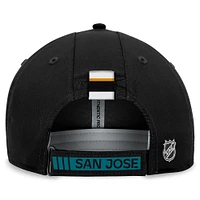 Men's Fanatics  Black San Jose Sharks Authentic Pro Rink Adjustable Hat