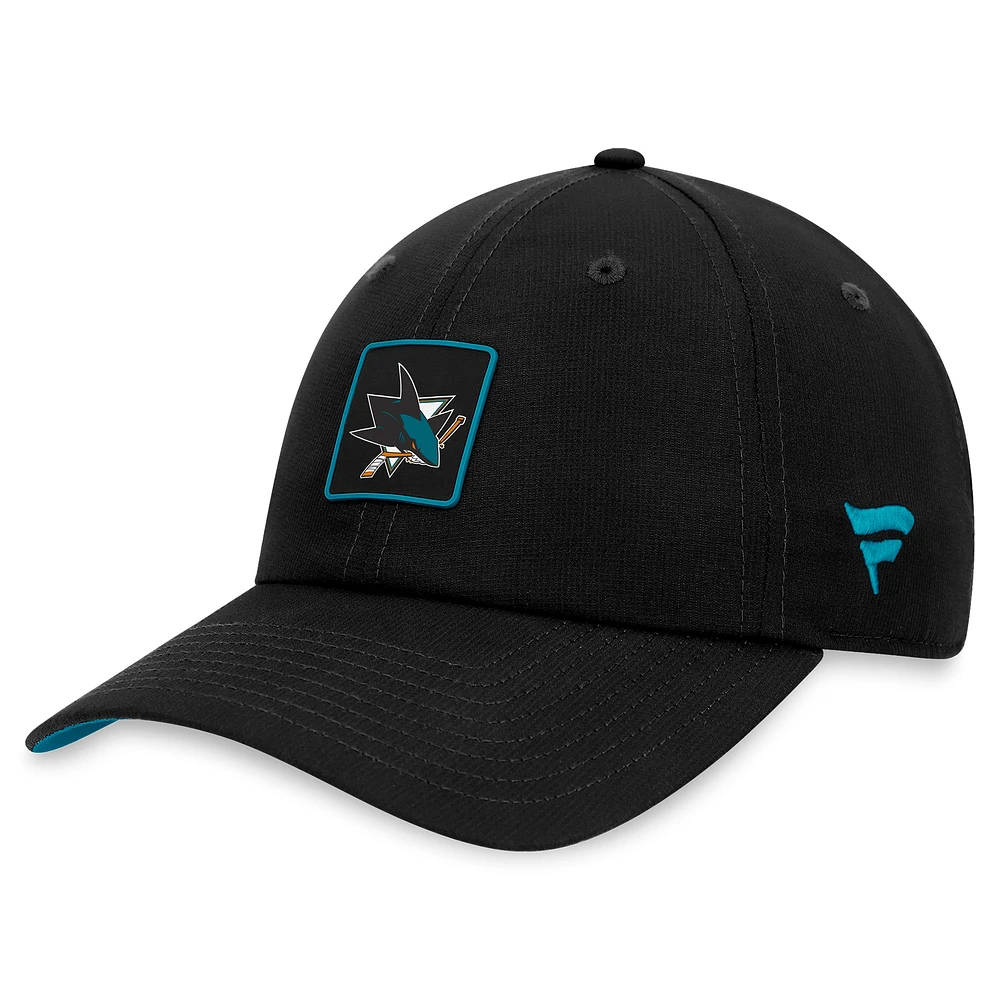 Men's Fanatics  Black San Jose Sharks Authentic Pro Rink Adjustable Hat