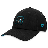 Chapeau réglable noir San Jose Sharks Authentic Pro Rink Fanatics pour hommes