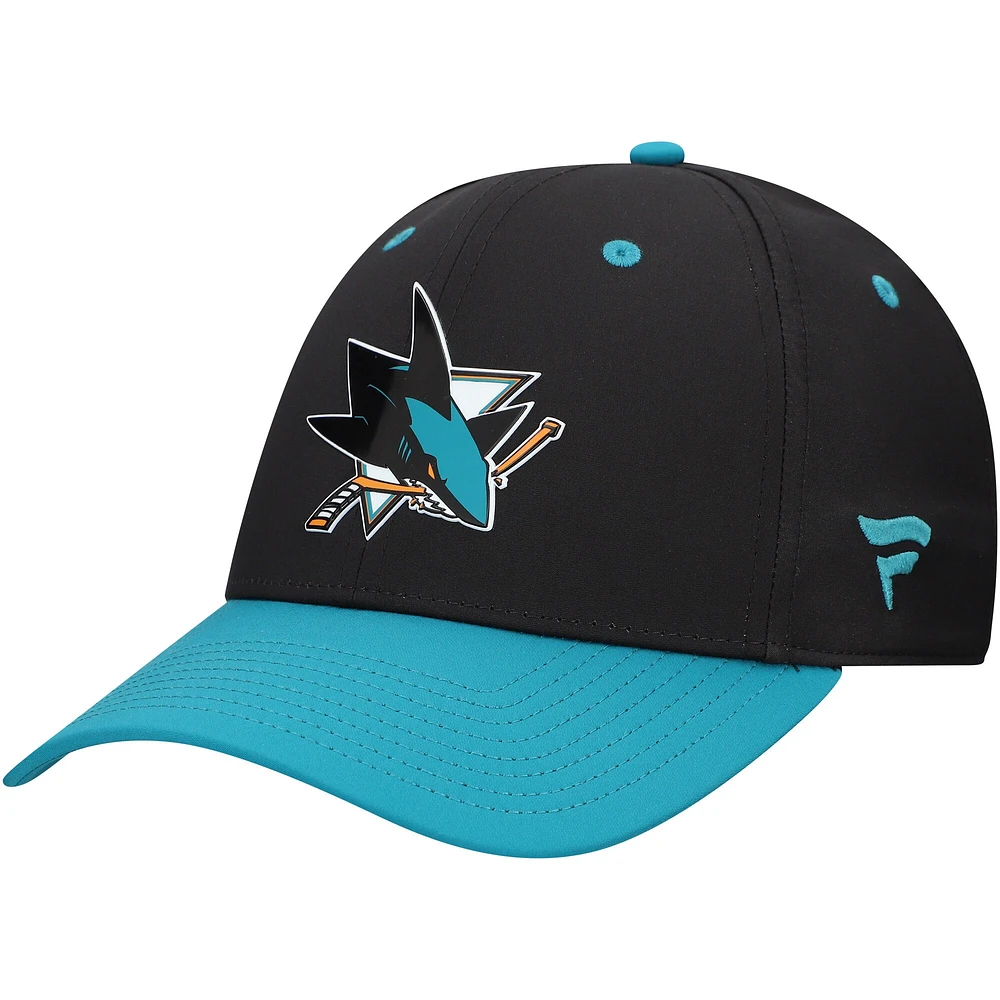 Casquette Fanatics noire authentique Pro Rink Flex des Sharks de San Jose pour hommes