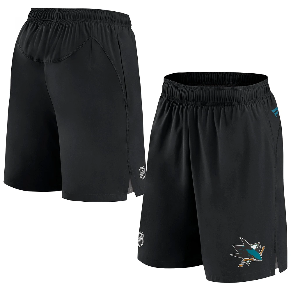 Short de patinoire authentique Pro Rink Fanatics noir pour hommes des Sharks San Jose